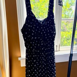 INC International Concepts Woman Black Dress with White Polka Dots 2X